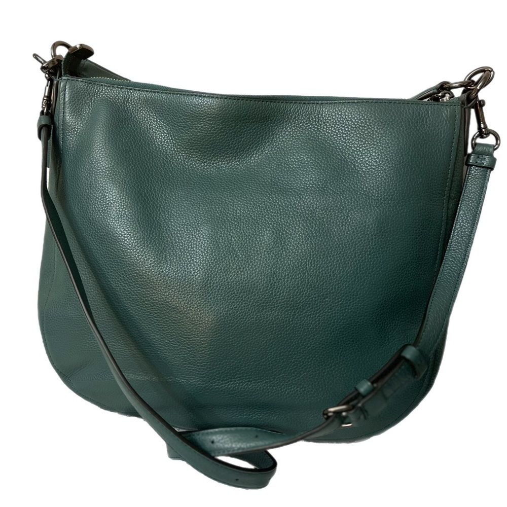 COACH Turnlock Hobo Shoulder Bag green Leather Large 24771 - Picture 4 of 13